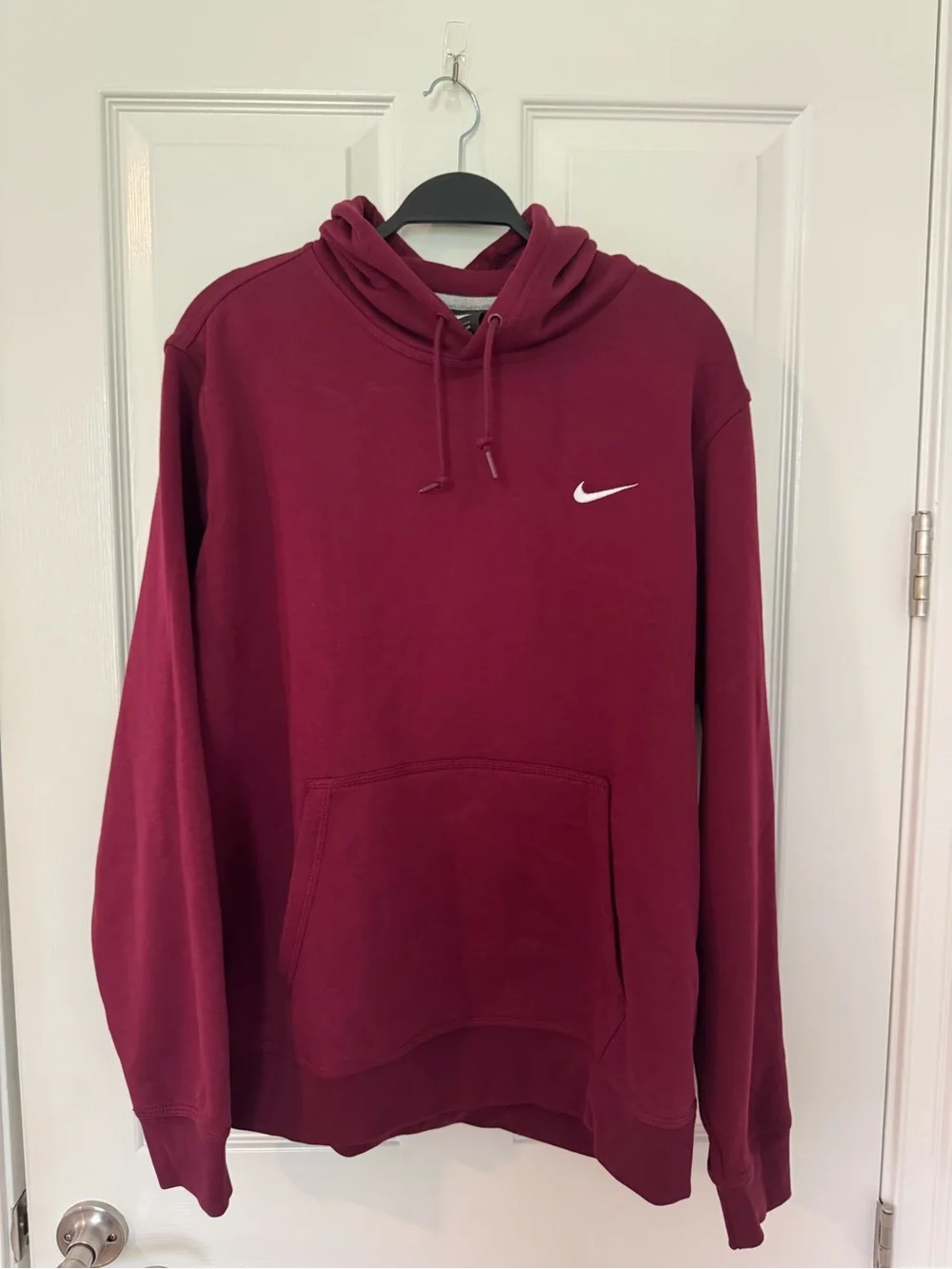 Nike Men's Maroon Crewneck Sweatshirt with Swoosh